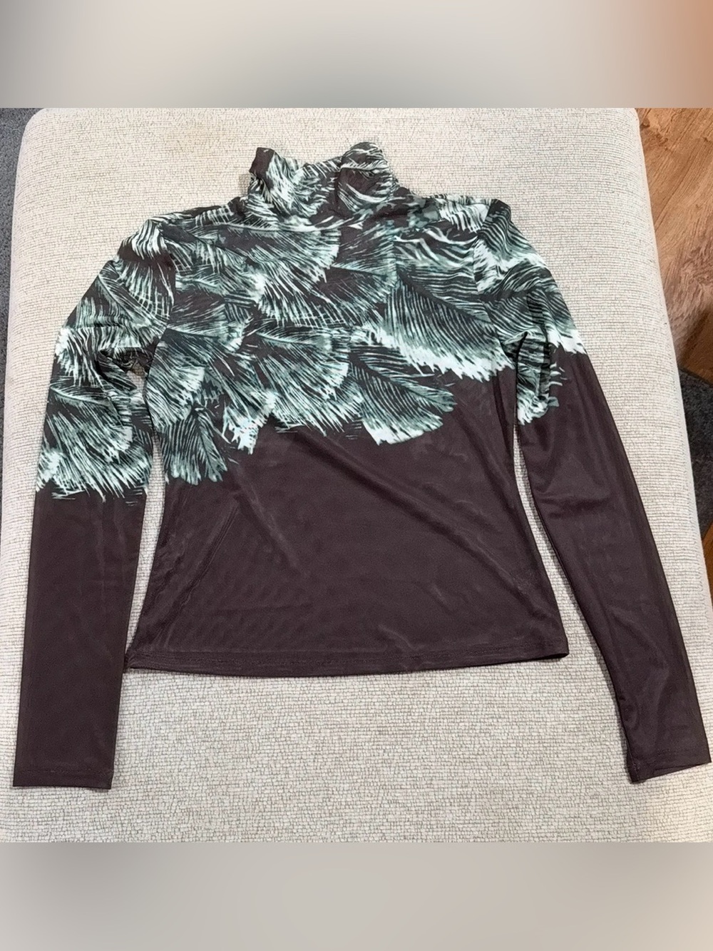 Worthington Green Palm-Print Skirt and Top set NWT - Picture 2 of 7